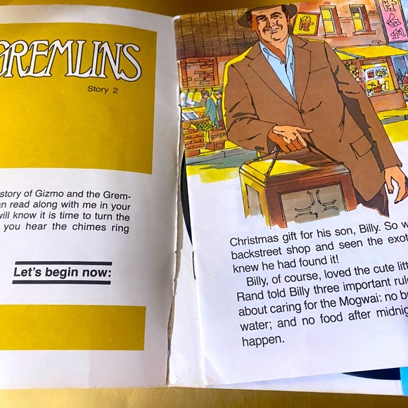 GIZMO AND THE GREMLINS VITGE 80s VINYL RECORD & 16 PAGE BOOK READ ALONG RECORD - Picture 13 of 16